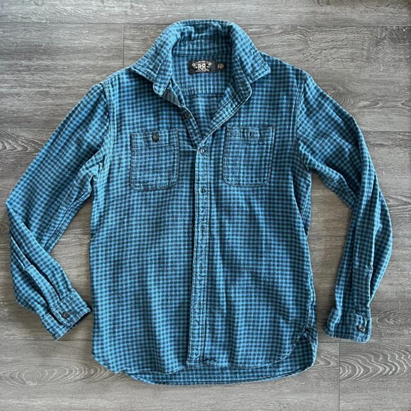 Ralph Lauren Double RL Other - RRL Ralph Lauren Men's Blue Indigo-Dyed Check Button Down.